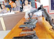 Polres Lamteng Sita 4 Senpi Milik Anggota DPRD Lamteng