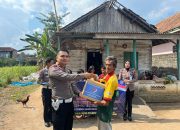 Sambut Hari Lalu Lintas Bhayangkara ke-69, Sat Lantas Polres Lampung Tengah Berikan Bansos Untuk Warga Kurang Mampu