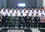 Bupati Ardito Wijaya Lantik Paskibraka Lampung Tengah 2025 Di Gedung Sesat Agung Nuwo Balak