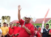 Meriahkan HUT ke-66, Plt. Bupati Lampung Tengah Hadiri Jalan Sehat di Kampung Suko Binangun