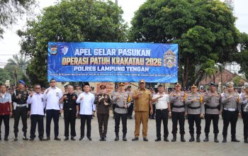 Plt Bupati Lampung Tengah Hadiri Apel Gelar Pasukan Operasi Patuh Krakatau 2026